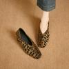New Autumn Winter Leopard Print Single Shoes for Women with Thick Toe Plus Size High Heels Women Shoes