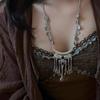 European and American Style Retro Personalized Coins Fringed Necklace Metal Long Sweater Chain Bohemian Ethnic Style Accessories Women