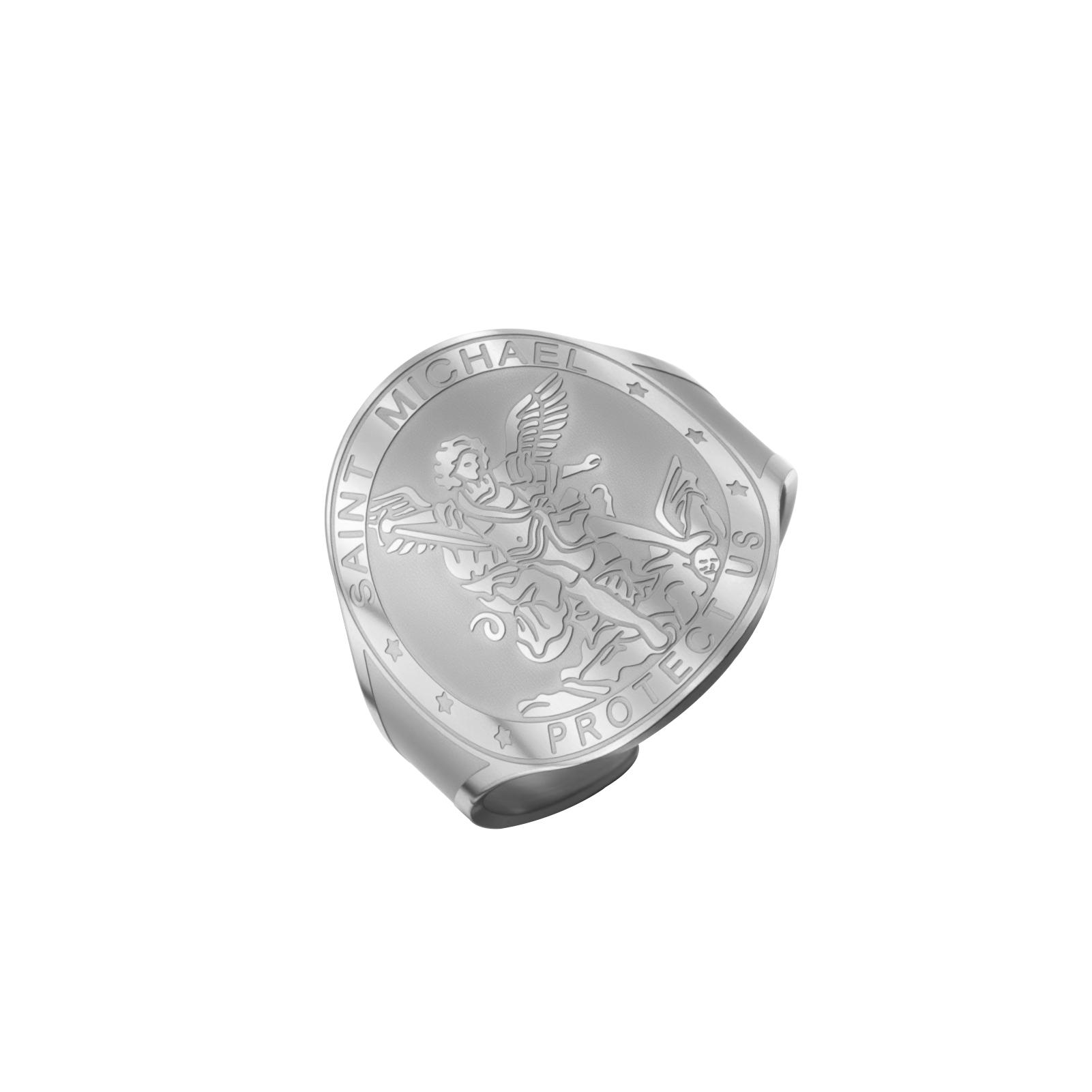 

LIKGREAT Seal of Archangel Michael Ring for Women Men Protective Talisman Stainless Steel Je Jewelry Gift Wholesale resizable