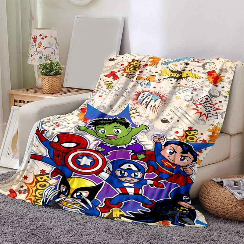 1pc Superhero Armor Marvel Soft Throw Blanket Flannel All Season Light Weight Living Room/Bedroom Warm Blanket. M731037