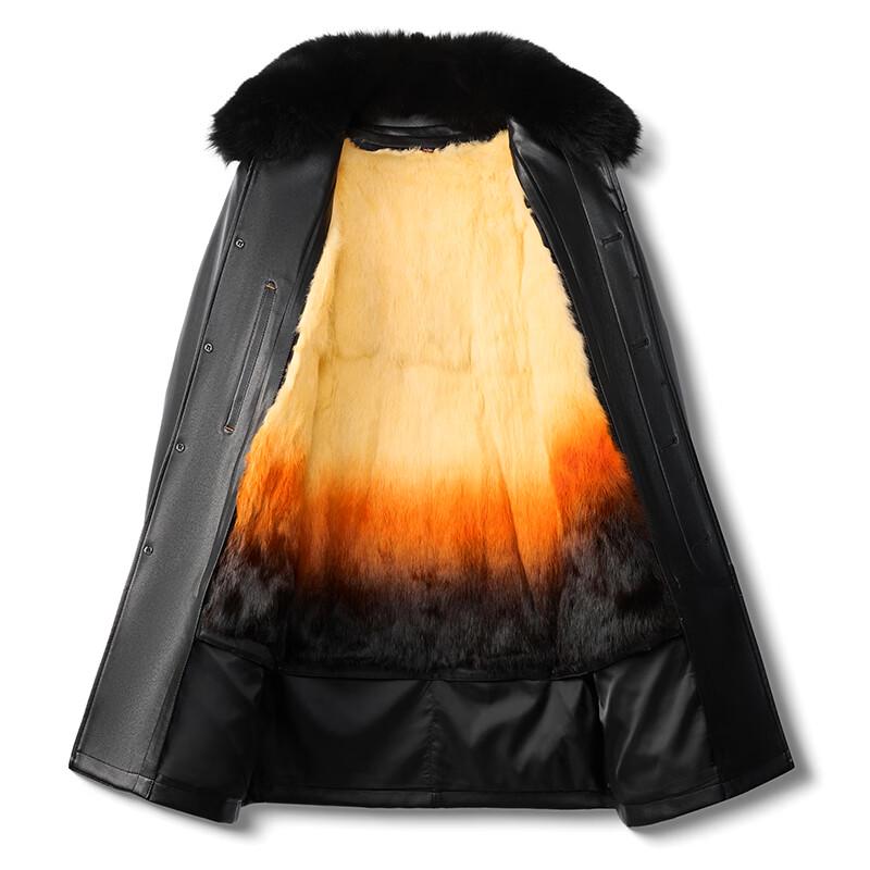 Herrenjacke mit Plüschfutter und abnehmbarem Kunstfellkragen