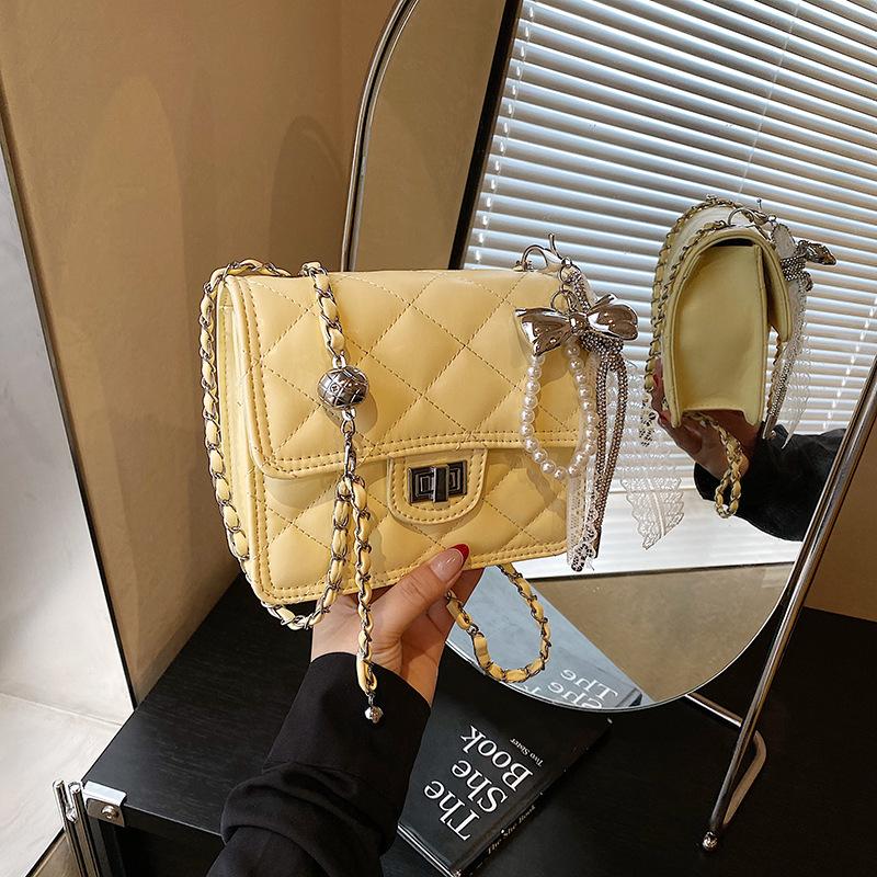 Modische Diamantenkette Kleine quadratische Tasche Damen Leichter Luxus Temperament Vielseitige High-End Umhängetasche