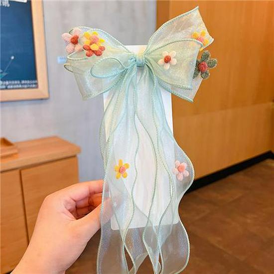 Rainbow Bow Braided Headband & Hair Clip Set for Girls - Spring/Summer Hair Accessories