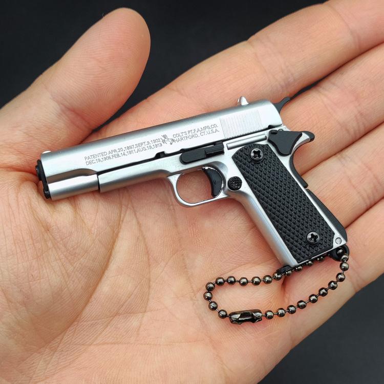 

1:3 масштаба сплава Colt 1911 пистолет мини пистолет металлический брелок Colt 1911 пистолет брелок игрушка-фиджет PUBG пистолет подарок PUBG украшения игрушки