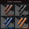 Anddat Genuine Leather Replacement Watch Strap, Solid Color, 18mm, 19mm, 20mm, 21mm, 22mm, Men's (20mm, Navy)