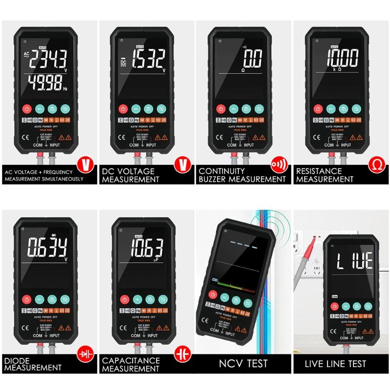 Digital Multimeter Large Screen Universal Tester for Testing Voltage Current Resistance Diodes Capacitance Temperature