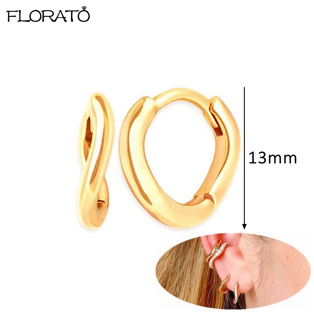 925 Sterling Silver Needle Luxury 18K Gold-color Hoop Earrings for Women Fashion Zircon Earrings Wedding Fine Jewelry Wholesale