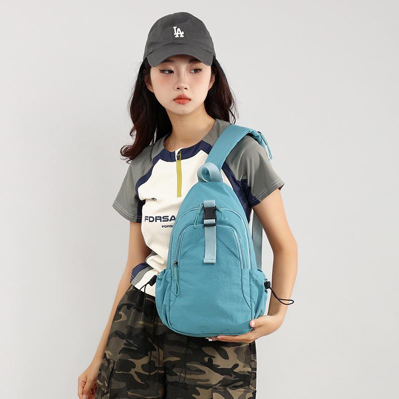 Chest Bag Women's Multifunctional Shoulder Crossbody Bag Lightweight Water-repellent Nylon Bag