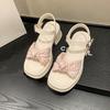 Fairy style sandals female 2025 new summer outer wear temperament thick bottom beautiful matching skirt word with high heels
