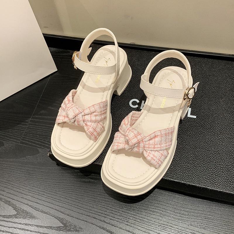 Fairy style sandals female 2025 new summer outer wear temperament thick bottom beautiful matching skirt word with high heels