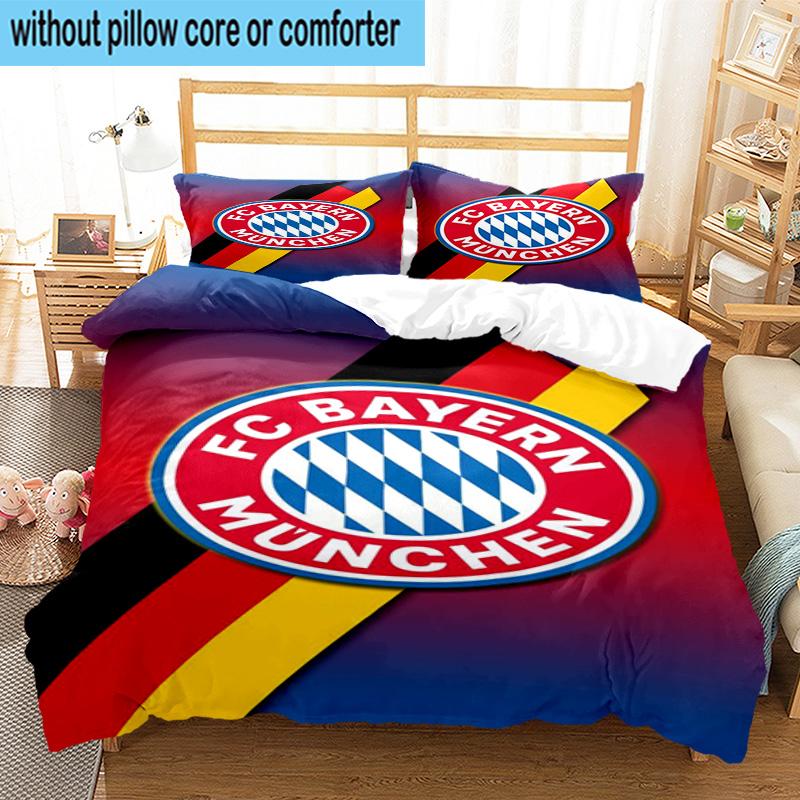Set Biancheria da Letto Stampato FC Bayern München 3 Pezzi Copripiumino Chiusura Include 1 Copripiumino e 2 Federe Set Biancheria da Letto Decorazioni per la Casa Regali