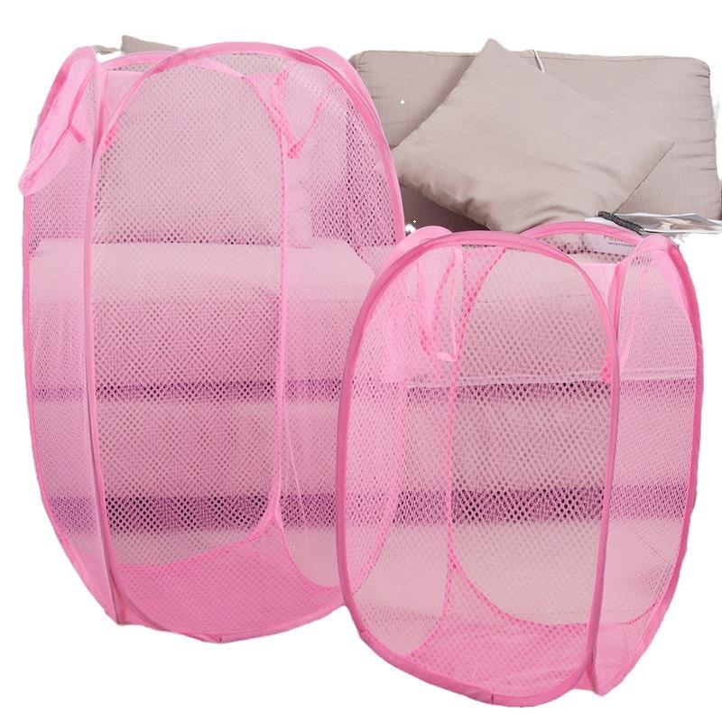 Foldable Mesh Laundry Basket for Clothes and Toy Storage - Portable & Compact Hamper