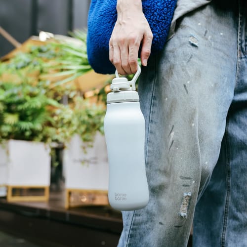 BOTTLE BOTTLE Water Bottle, 0.75 Liter, Mug, Direct Drinking, Stylish, Double-Walled, Stainless Steel, Portable, Large Capacity, Outdoor, with Sponge,