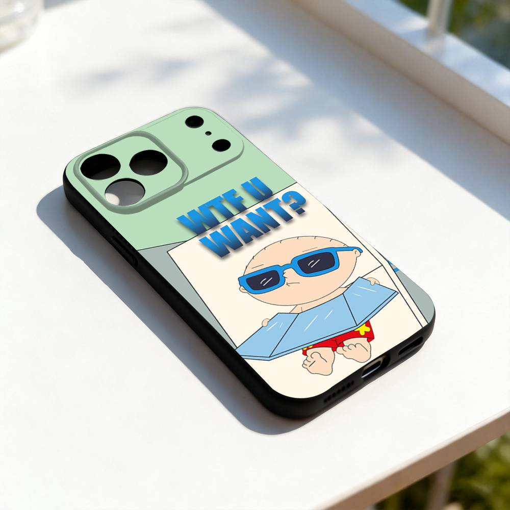 F-Family Funny G-Guy Funny Phone Case For iPhone 11,12,13,14,15,16,17,Pro,Max,Plus,E,SE4,Air,Mini Black Soft Cover