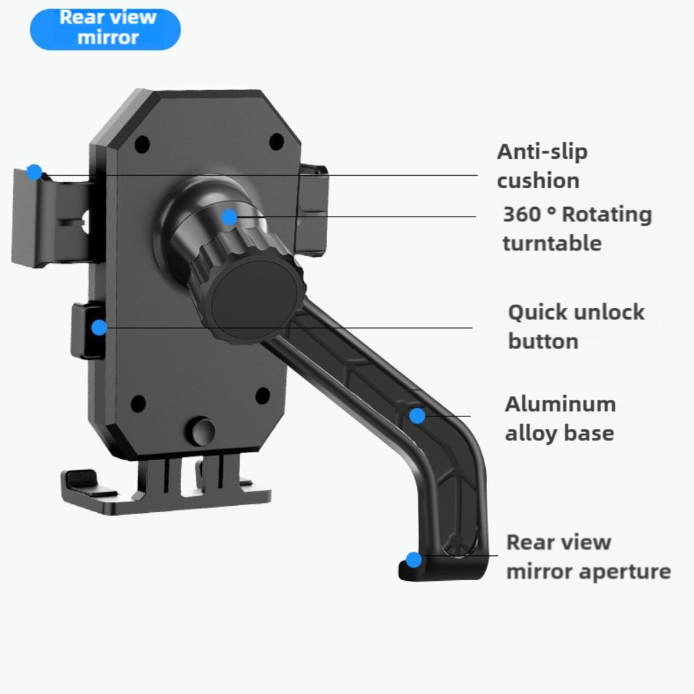 360° Rotatable Motorcycle Bike Phone Holder Adjustable Handle Bar Holder Scooter Phone Clip