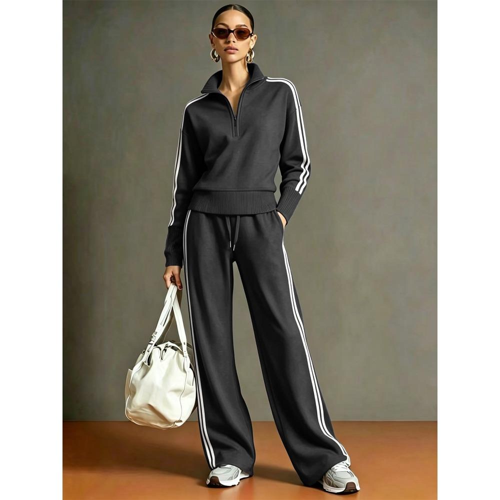 Autumn and Winter New Y2 Fashion Sportswear Lapel Long-sleeved Trousers Women's Suit