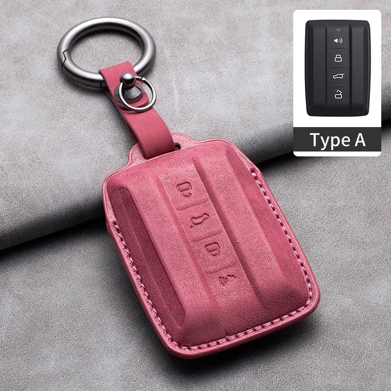 Styling Mouldings Leather Car Smart Remote Key Case Fob Cover For Geat Wall GWM WEY TANK 300 500 Tank300 Tank500 Auto Keychain A