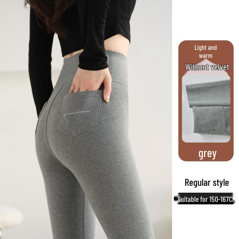 

Women s Plus Velvet High-Waisted Shark Pants: Warm, Elastic, Light Shaping, Tight-Fitting, Solid Color, Versatile Autumn/Winter Wear. S