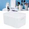 Plastic Storage Basket Large Capacity Translucent Stackable Desktop Storage Box With Lid for Office Home Bathroom Desktop