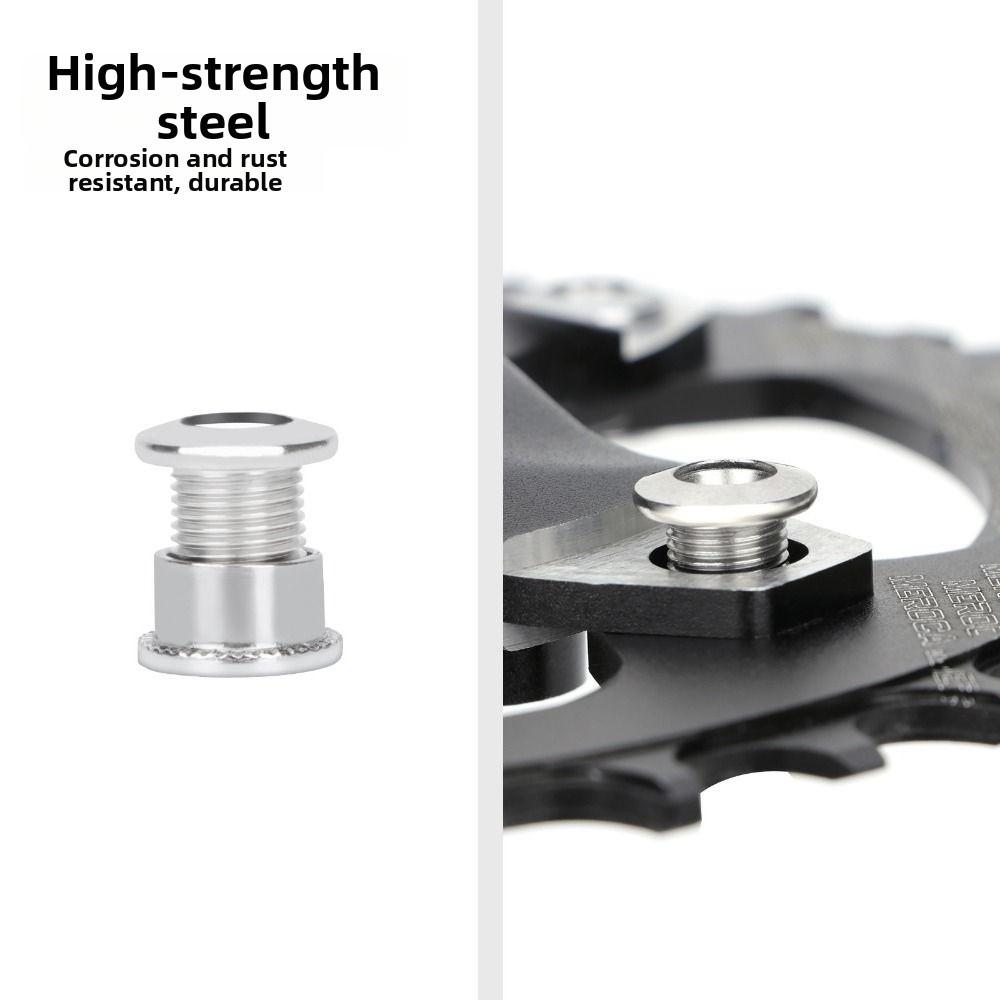 5pcs 6.5mm/8.5mm\ M8 Nuts Silver MTB Road Bike Crankset Fixing Part for Single Double Chainring