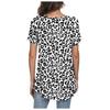 Kadın Bisiklet Yaka Kısa Kollu Baskılı Üstler Göbek Gizleme Tunik Gömlekler Şık Günlük Dökümlü Bluz