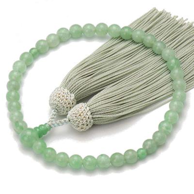 Women's Buddhist Prayer Beads, Kyoto Style, Aventurine, Silk Tassel, Suitable for All Sects, Informal Funerals, Buddhist Altar Accessories, Item