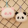 Cute giant panda head bag plush toy red panda change bag pendant trinket doll travel souvenir