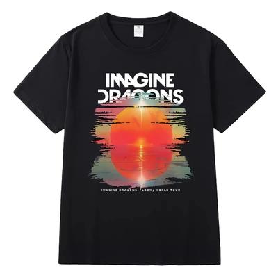 2025 Koncert Imagine Dragons Podpora Kolem LOOM Stejné Tričko s krátkým rukávem Pánské a Dámské Oblečení Nadměrná Trička Léto