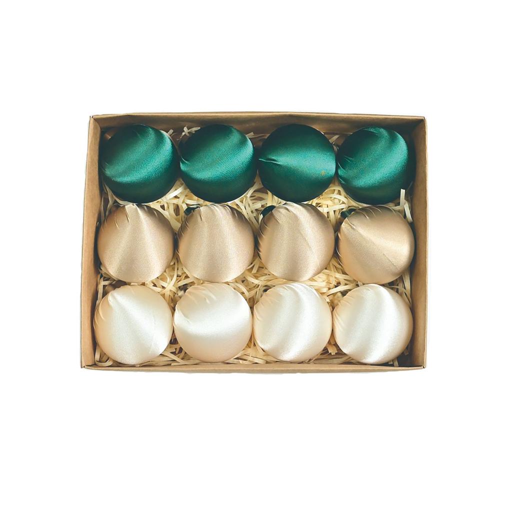 Glossy Velvet Christmas Hanging Ball Ornaments Festive Atmosphere Christmas Tree Decoration Ball Satin Christmas Ball