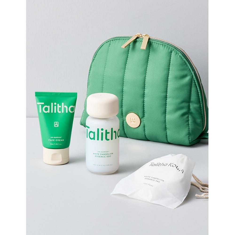 Talidacum Green Embroidered Pouch Special Set Ver2 Face Cream 50ml+essence Water 100ml+essence Pad 100 Sheets