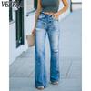 Women's Fashion Casual Solid Color Print High Waist Trousers Pants & Capris