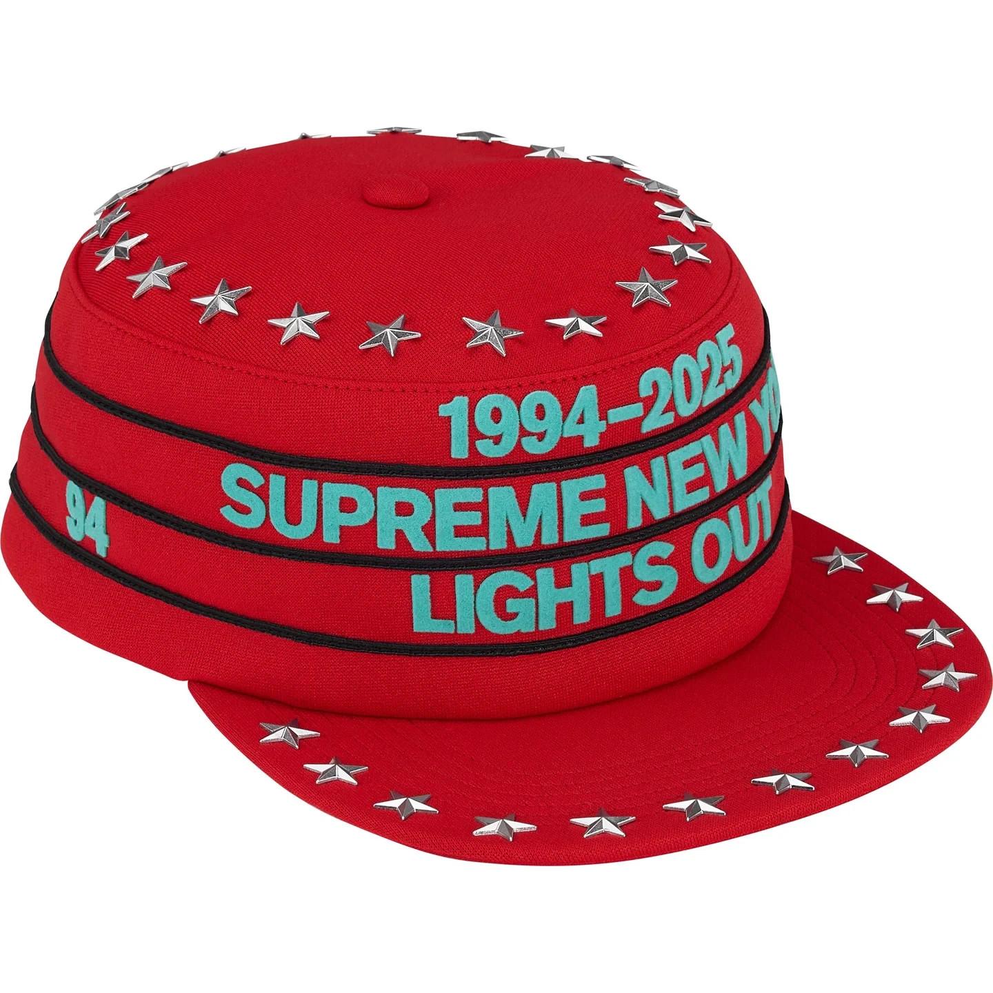 Supreme Stars Studded Pillbox Hat Red One-Size