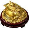 Chinesisches Feng Shui Goldene Geldkröte Dekoration Set - Dreibeinige Goldene Krötenfigur mit Premium Kupfer & Edelsteinaugen für Zuhause Büro Wohlstand
