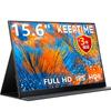 KEEPTIME Mobile Monitor 1080P IPS Slim Lightweight Mini HDMI Compatible with Consoles 15.6" Anti-Glare USB-C Laptops/Smartphones/Game