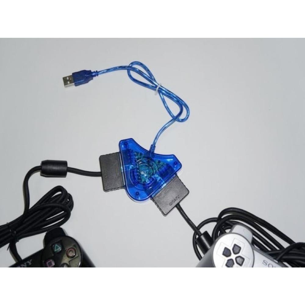 Cablu de conversie adaptor USB dublu pentru Sony PlayStation 1/2 PS One PSX Controller cu fir Gamepad Joystick la PC Laptop