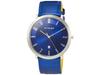 HYGGE Watch HGE020086 Men's Blue Leather Band Silver Stainless Steel Case NEW