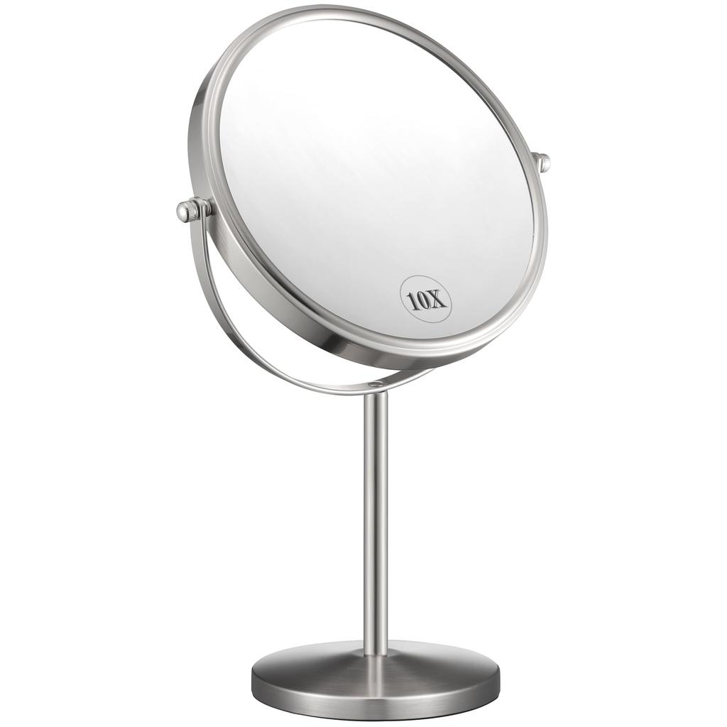 LunarCorky Actress 8 Inch Makeup 1x 10x Magnifying HD Double Sided 360 Degree Stand Removable Weighted Mirror Surface Popular For Bathroom Mirror,