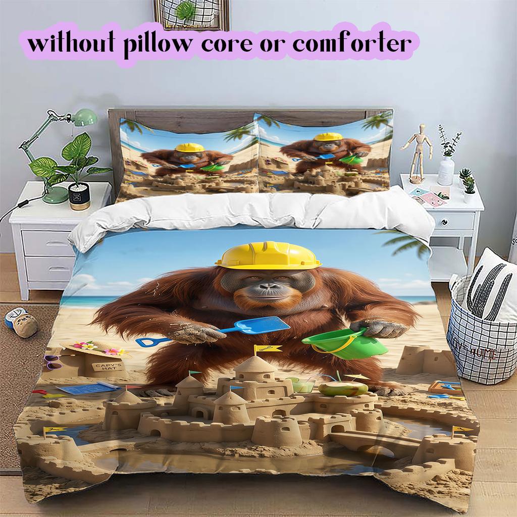 Animal Beach Vacation Pattern Bedding,Quilt Set Quilt Cover Pillowcase Home Birthday Gift (1*duvet cover+2*pillowcase,without core)