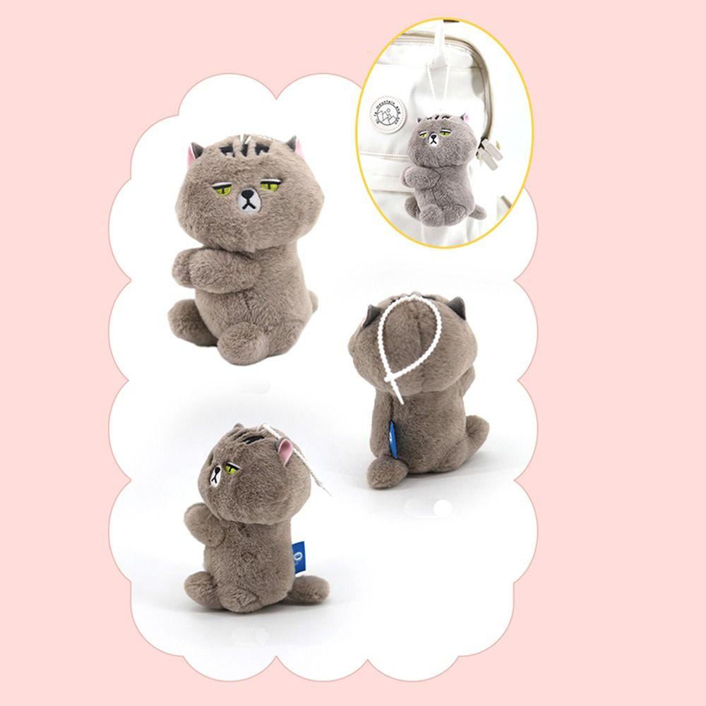 Portable Plush Keychain Cat Cartoon Keyring Plush Doll