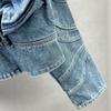 Short Denim Jacket Women's New Autumn Clothing Small Loose and Thin Hong Kong Style Retro Long-sleeved Top Trendy Brand