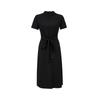 VEROMODA 2025 Solid Color Round Neck Waist Tie Short Sleeve Dress