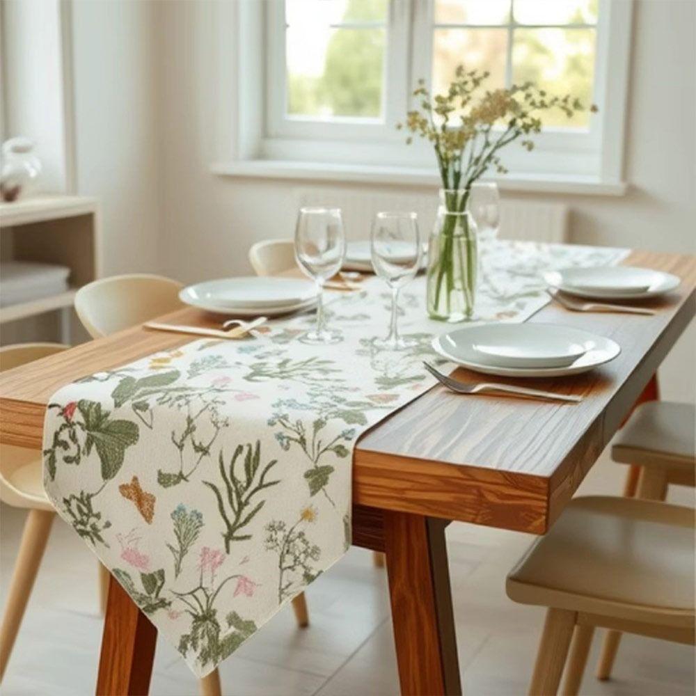 Floral Pattern Table Runner Linen Tea Table Decorative Cloth Fashion Flower Table Cloth
