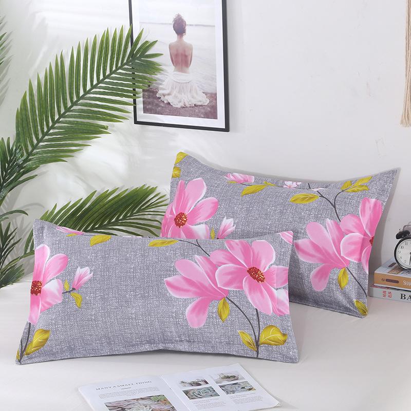2PC Polyester Kissenbezug Bequemer Kissenbezug für Bett Kissenbezüge mit Blumendruck 48x74cm Kissenbezug Dekoration Zuhause
