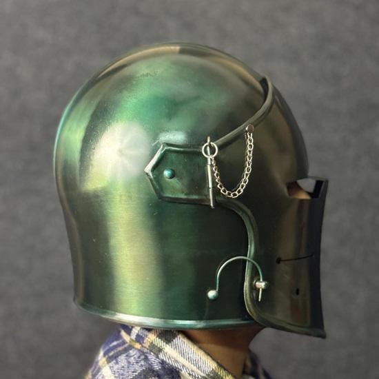 Medieval Barbuta Visored Warrior Helmet Knight Armory 18g Mild Steel Armour Helmet LARP Cosplay Halloween Costume