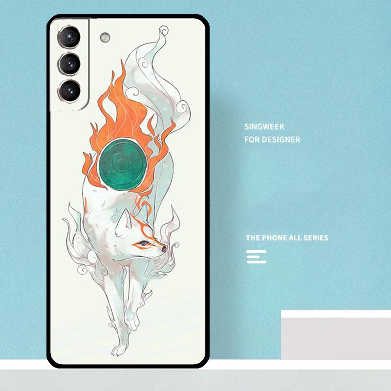 Okami Wolf Case For Samsung Galaxy S23 S24 Ultra S22 S21 Plus Note 10 Note 20 S9 S10 S20 S21 FE Cover