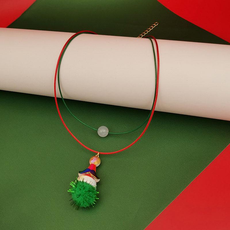 2025 Double Layer Luminous Christmas Necklace with Santa, Hat, Snowflake, and Tree Pendants