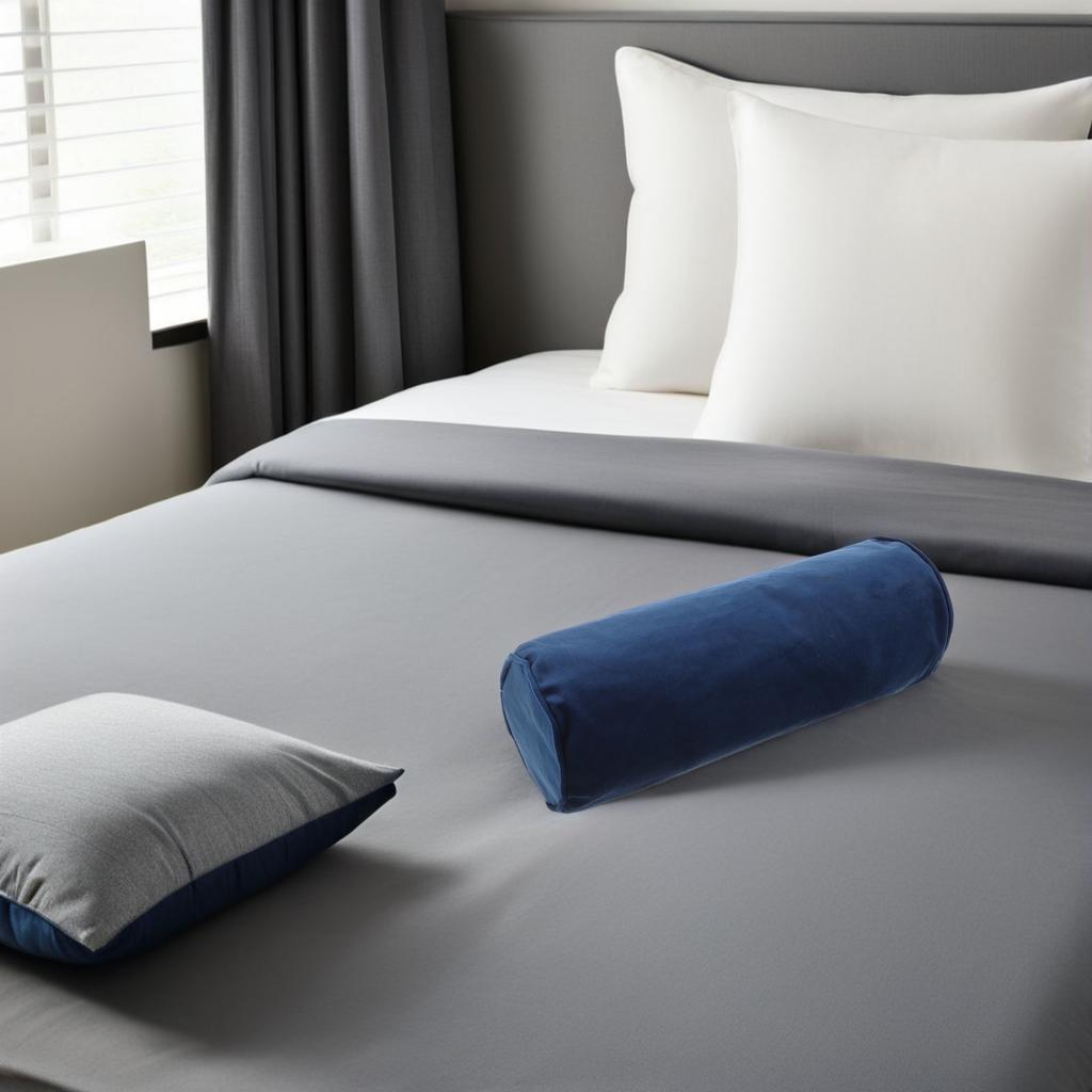 Federa Cuscino Arrotolabile Cilindrico Copertura Rotonda Morbida Chiusura con Cerniera per Camera da Letto Soggiorno Divano 40x15cm Supporto per Collo da Viaggio
