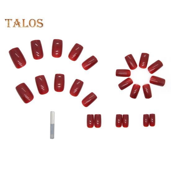 

Накладные ногти средней длины, винно-красные, безопасные, износостойкие, идеально подходят накладные ногти для фестивалей, особых случаев вино красного