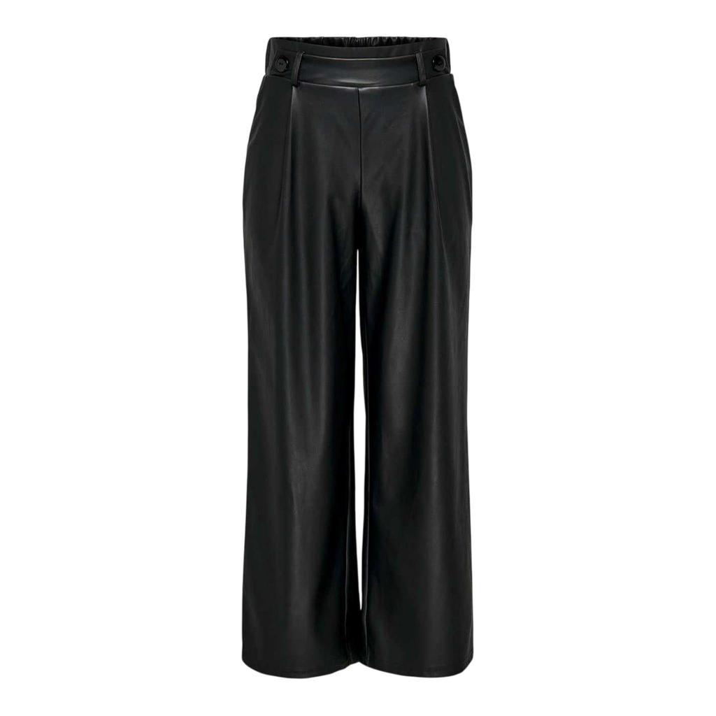 Only Womens/Ladies Faux Leather Wide Leg Palazzo Trousers
