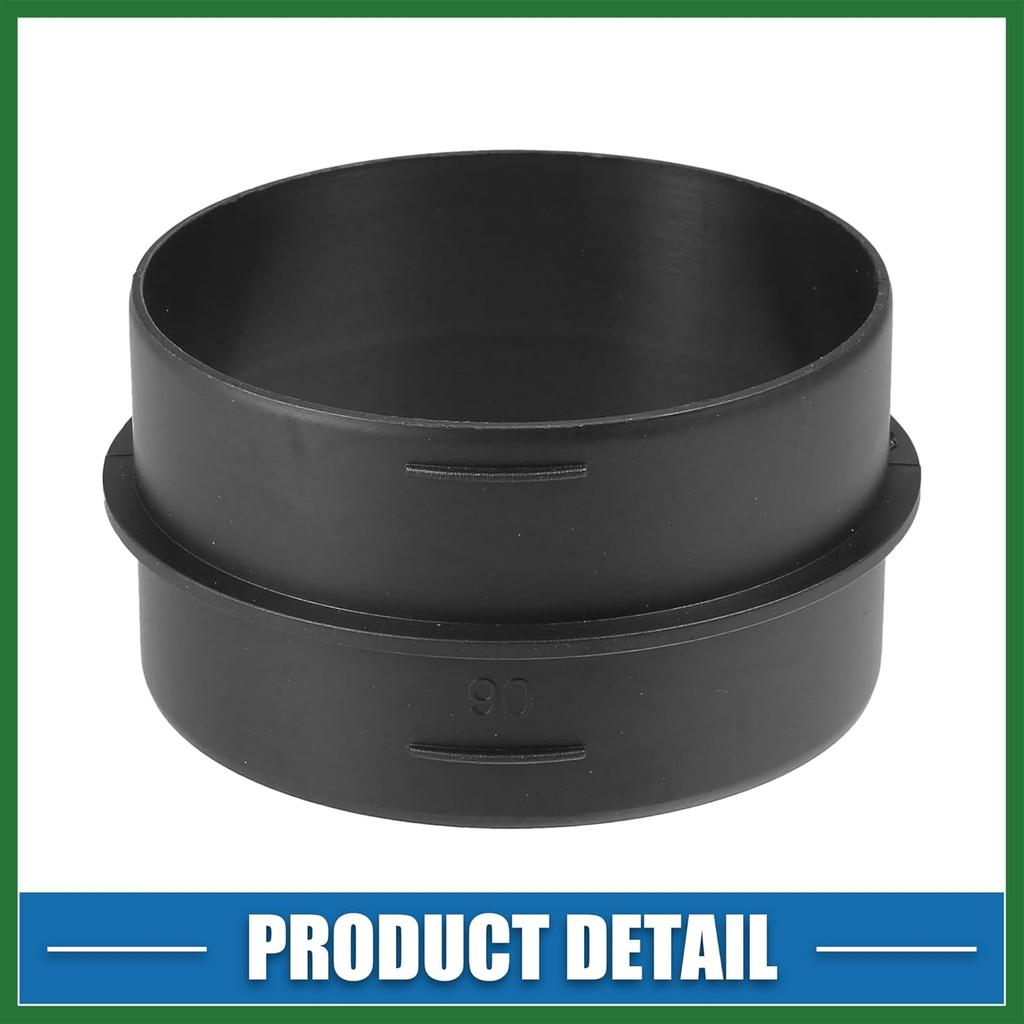 Motoforti Car Air Ducting Connector Straight Air Heater Duct Joiner Connector Pipe 3.54'' 90mm OD Black Long-lasting